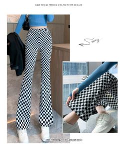 チノ・テーパード・ジョガー・スキニーパン | パンツ レディース フレアパンツ チェック柄 トレンド カジュアル ハイウエスト スキニーパンツ トレンド かわいい 楽ちん お出かけ 送料無料 デート おしゃれ