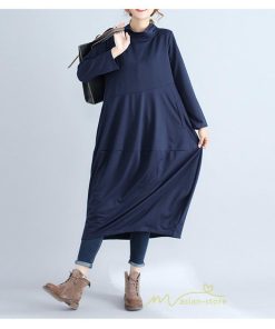 マキシ | ワンピース レディース 春秋 長袖 ゆったり ロング丈ワンピース シンプル 体型カバー 大きいサイズ 新作 カジュアル きれいめ 無地 30代 40代 着痩せ