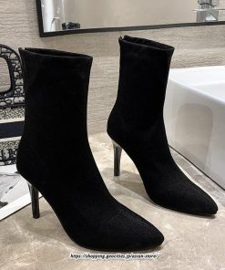 ブーツ | ハイヒール 10cmヒール 黒 レディース ポインテッドトゥ ピンヒール パンプス スエード調 可愛い おしゃれ 靴 秋 通勤 冬 美脚 高級感
