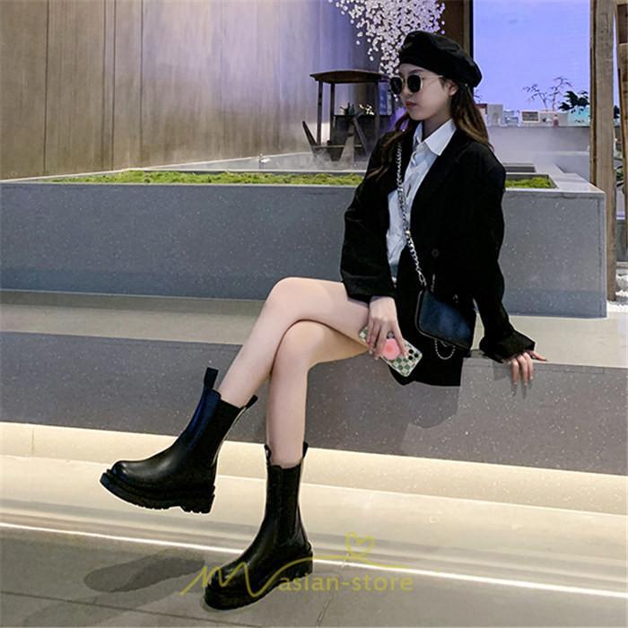 ミドルブーツ | ブーツ レディース グランドトゥ サイドゴア 裏起毛 痛くない 履きやすい 柔らかい 滑らない 通勤 通学 オフィス 美脚 2022新作 OL アウトドア