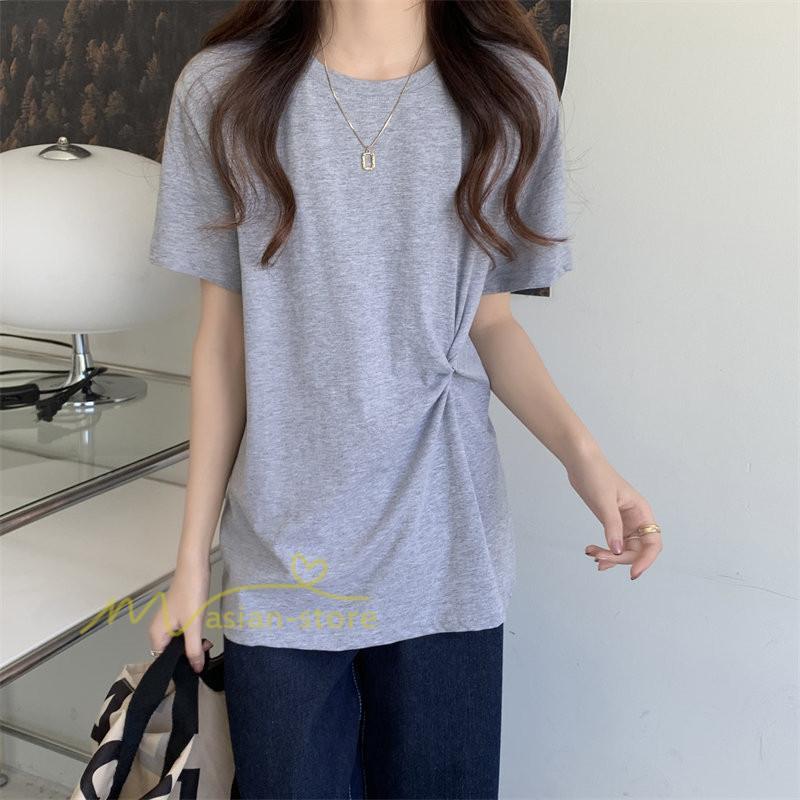 tシャツ・カットソー | Tシャツ カットソー トップス レディース 半袖 無地 春夏新作 オフィス おしゃれ クルーネック シンプル コーデ きれいめ 着痩せ 快適 20代30代40代50代 着回し