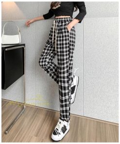 ワイドパンツ | レディース パンツ ゆったり 秋冬 コーデ カジュアル チェック柄 20代 30代 着痩せ 体型カバーロング丈 お出かけ ウエストゴム 50代 40代