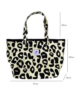 ショルダーバッグ | ヒョウ柄 キャンバストートバッグ 韓国
