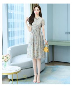 ミディアム | ワンピース レディース 花柄 サマーワンピース 半袖 シャツワンピース 夏 30代 40代 きれいめ プリント おしゃれ 膝丈 ミディアムワンピース 大きいサイズ