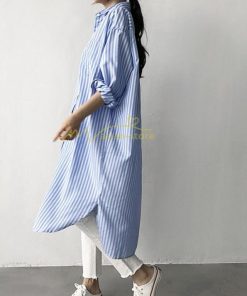ミディアム | シャツ レディース シャツワンピース ロングシャツ 長袖 薄手 ポリエステル 秋 夏