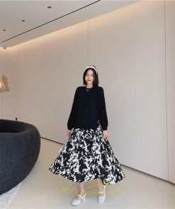 マキシ | ドッキングワンピース 秋 レディース 長袖ワンピース ロングワンピース 切り替えワンピース フェイク レイヤード風 Aラインワンピース お呼ばれワンピース