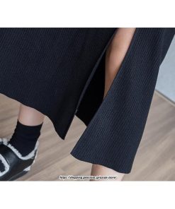 スカート | ニットレディース ボトムス  ロング 秋冬 40代 50代 暖か コーデ 送料無料 スリット 着痩せ 韓国ファッション セクシー ハイウエスト Aライン