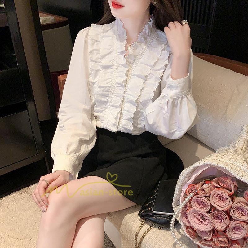 シャツ・ブラウス | ブラウス レディース 長袖 フォーマル 白 オフィス 無地 シャツ ビジネス フリル おしゃれ 入学式 卒業式 上品 お出かけ 面接 カジュアル 20代30代40代 きれいめ