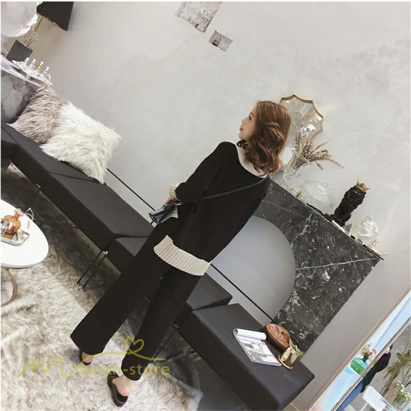 セットアップ | 2点セット ニットセーター レディース 秋 冬 長袖 セーター 上下セット かわいい 20代 30代 カジュアル 40代 ワイドパンツ 着痩せ 50代 新作