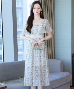 ミディアム | Aラインワンピース レディース 着痩せ ワンピース 花柄 エレガント おしゃれ 大きいサイズ 夏新作 サマーワンピース 上品 40代 20代 カジュアル 30代 日常感