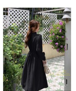 マキシ | ワンピース レディース 秋 冬 長袖 おしゃれ きれいめ フリル 可愛い 無地 ロング丈 ミモレ丈 ゆったり 2021 シンプル 秋新作 ゆったり 上品 カジュアル