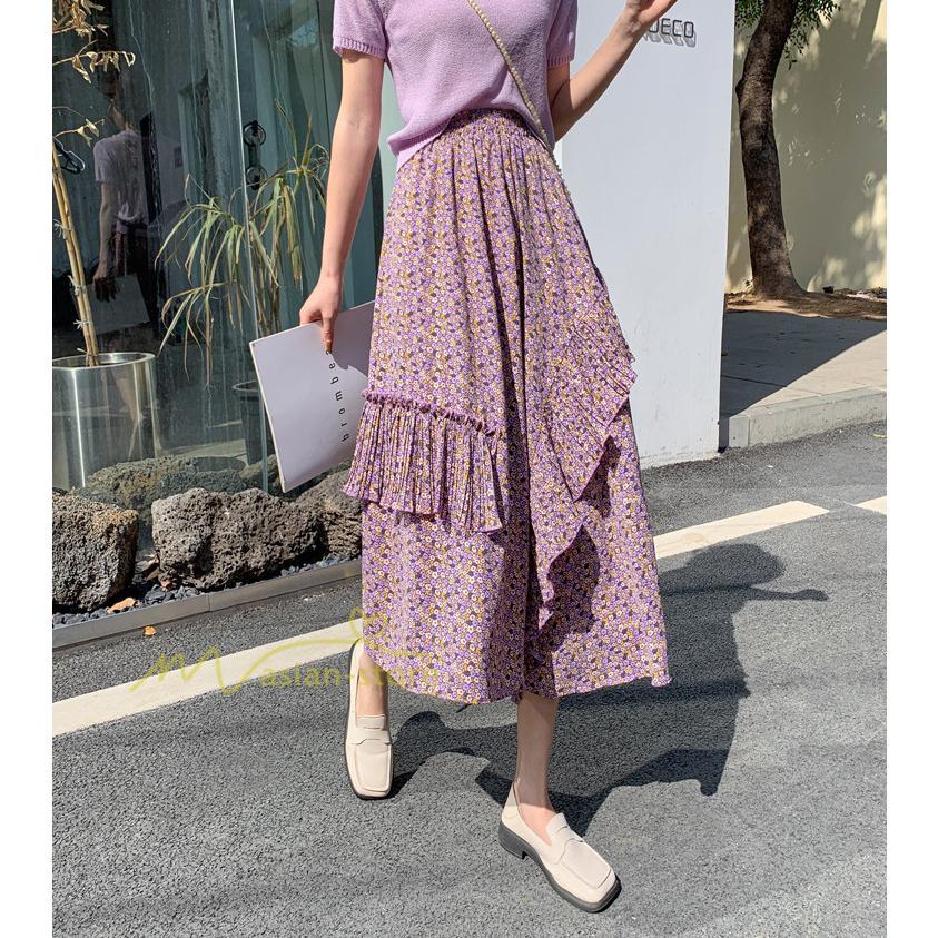 スカート | シフォンスカートマキシスカートフレアシフォンマキシ丈スカート夏 リゾートウエストゴムロングスカート結婚式 20代30代40代50代 カジュアル 不規則