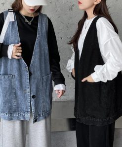 ベスト | デニムジレ Vネック レディース