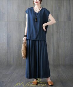 セットアップ | レディース 夏服 Tシャツ ワイドパンツ ガウチョパンツ カジュアル 無地 冷感 涼感 ブラウス トップス 30代40代 2点セット ゴム パンツ 半袖
