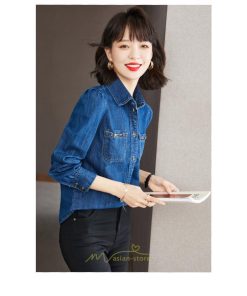 シャツ・ブラウス | デニムシャツ レディース 長袖 羽織り シャツ デニム 秋 冬 かっこいい 40代 30代 20代 おしゃれ 可愛い お出かけ オシャレ キレイめ 上品 着痩せ