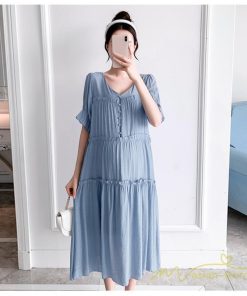 ワンピース | マタニティ ママ服 シフォン マキシレディース 産前 産後 マタニティ服 薄手 無地 マタニティウェア キレイめ お出かけ