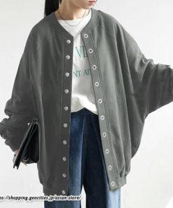 コート・ジャケット | コクーン2WAYカーデ カーディガン レディース 長袖 ジャケット アウター ゆったり コート 秋冬 スタンドカラー 前後 ミドル丈 ボタン ポケット トレーナー