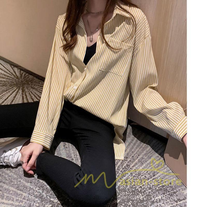 在庫ある | 短納期シャツレディースブラウス ビジネスカジュアルゆったりシャツトップス フォーマルシャツ オフィスブラウス ストライプ 薄手 通学通勤 春夏衣装 着痩せ