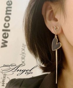 その他アクセサリー | ジュエリー 可愛い アクセサリー お呼ばれ きれいめ 韓国風 アシンメトリー 左右非対称 ハートピアス レディース 揺れる