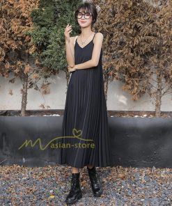 マキシ | プリーツワンピース ワンピース レディース マキシ丈 サロペット オールインワン キャミワンピース カジュアル 無地 20代30代40代 韓国ファッション 通勤通学
