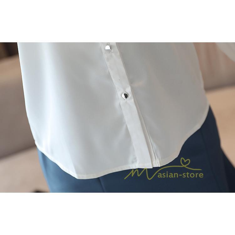 在庫ある | 短納期ブラウスレディースシャツ シフォンブラウス ビジネスカジュアルシャツトップス オフィスブラウス フォーマルシャツ 薄手 春夏衣装 リボン 通学通勤