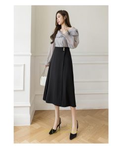 スカート | ボトムス ロング丈 ミモレ丈 Aライン 楽 大人 きれいめ 20代 30代 40代 通勤 上品 ビジネス オフィス 高見え 冬 2022新作 着痩せ 脚長効果 秋