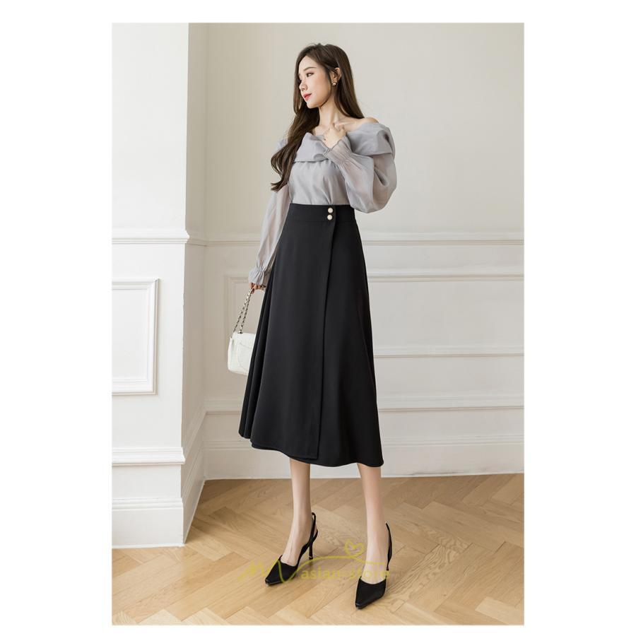 スカート | ボトムス ロング丈 ミモレ丈 Aライン 楽 大人 きれいめ 20代 30代 40代 通勤 上品 ビジネス オフィス 高見え 冬 2022新作 着痩せ 脚長効果 秋
