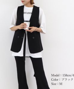 ベスト | ジレ 前開き ノースリーブ 春秋