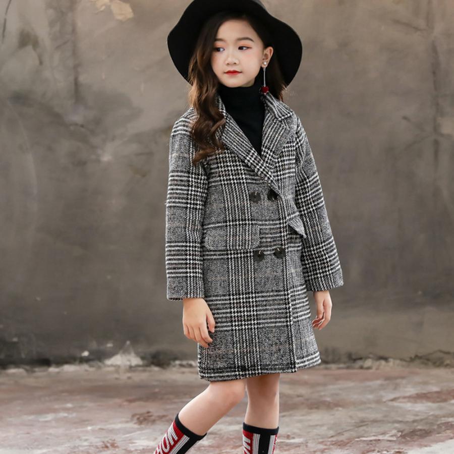 (子供)その他 | 新品 中学生 お出かけ 秋冬 キッズ 長袖 カジュアル 暖かい チェックコート 子供服 裏地付き 可愛い おしゃれ 女の子