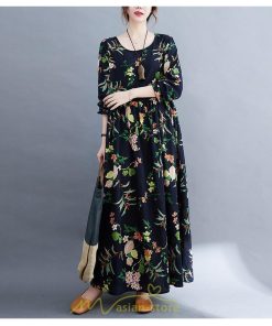 マキシ | 長袖ワンピース 秋物 レディース ロングワンピース 花柄 夏 30代40代 大人 秋ワンピース 新作 ワンピース Aラインワンピ ゆったり 旅行 広い裾 可愛い 揺れる