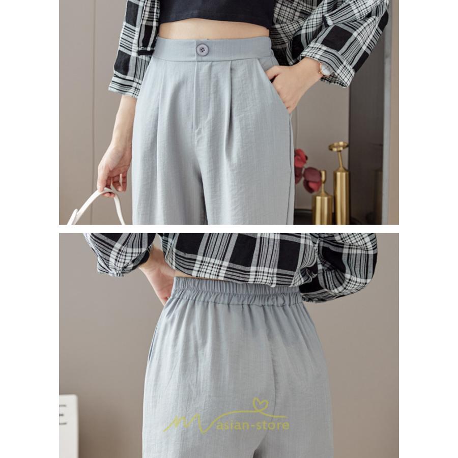 チノ・テーパード・ジョガー・スキニーパン | テーパードパンツ レディース ボトムス パンツ 麻綿風 チノパン 涼しい 接触冷感 ウエストゴム 夏パンツ 九分丈 春夏秋 可愛い 20代30代 無地 スリム 40代 大人