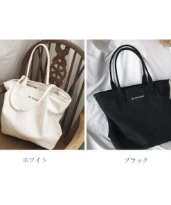 ハンドバッグ | カジュアル ファスナー付き トートバッグ キャンバス レディースバッグ 鞄 ロゴ