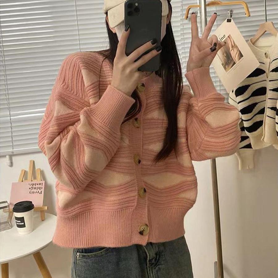 ニット・セーター | ニットカーディガン 秋冬レディース 配色