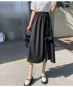 スカート | フレア ロング春物 レディース 春夏 リボン付き 蝶結び ウエストゴム 20代30代40代 通勤通学 カジュアル お出かけ 夏物 上品 着痩せ 着回し