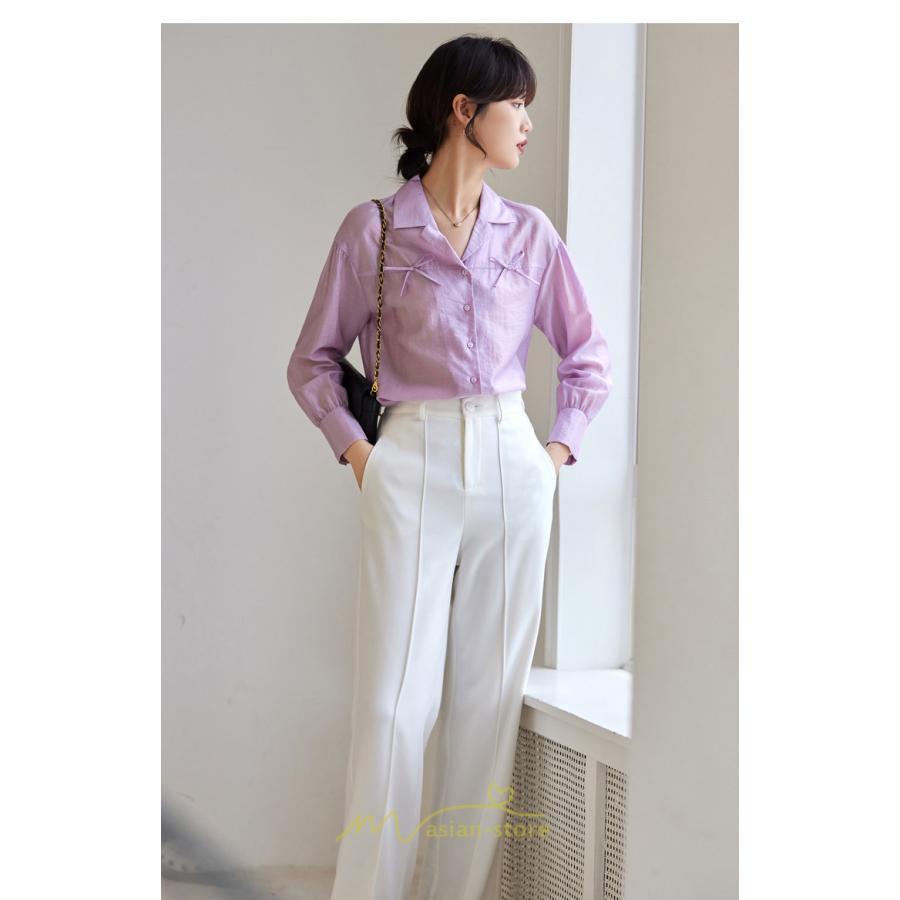 シャツ・ブラウス | ブラウス トップス レディース Vネック秋 蝶結び 可愛い トップス きれいめ フォーマル 上品 通勤 OL 20代30代40代50代 高品質 フェミニン