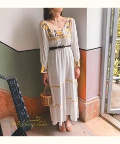 マキシ | ロングワンピース 長袖 レディース 秋物 刺繍 ダンス Aラインワンピース 舞台 パーティーワンピース 50代60代 30代40代 長袖ワンピース ゆったり コスプレ