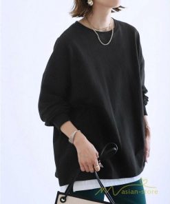 ｔシャツ・カットソー | ボーダー＆無地ビッグプルオーバー レディース トップス Tシャツ オーバーサイズ トレーナー 長袖 可愛い 20代30代40代 シンプル ゆったり ロングＴ