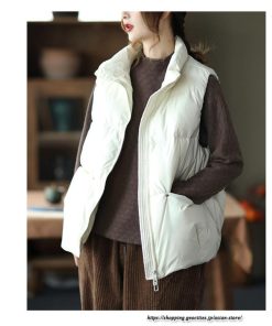 ベスト | ダウンレディース アウター 中綿スタンドカラー ジップアップ 秋冬 秋服 大人 防風防寒 ダウン 無地 トップス ベストアウター