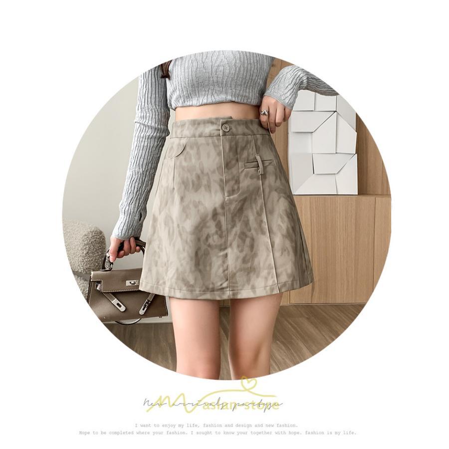 スカート | ミニレザーレディース タイト 秋 冬 ヒョウ柄 Aライン ハイウエスト おしゃれ 新作 可愛い フェイクレザー 着痩せ オシャレ