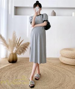 ワンピース | マタニティレディース 半袖 無地 産前 産後 カジュアル Aラインマタニティウェア 上品 サマー妊婦服