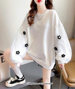 パーカー | スウェット トレーナー レディース トップス プルオーバー 長袖 パフスリーブ クルーネック 丸首 大きいサイズ 無地 秋冬 韓国 送料無料 おしゃれ