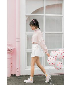 スカート | プリーツミニサマー夏服 リボン付き 可愛い 裏地付き 安全性 女の子