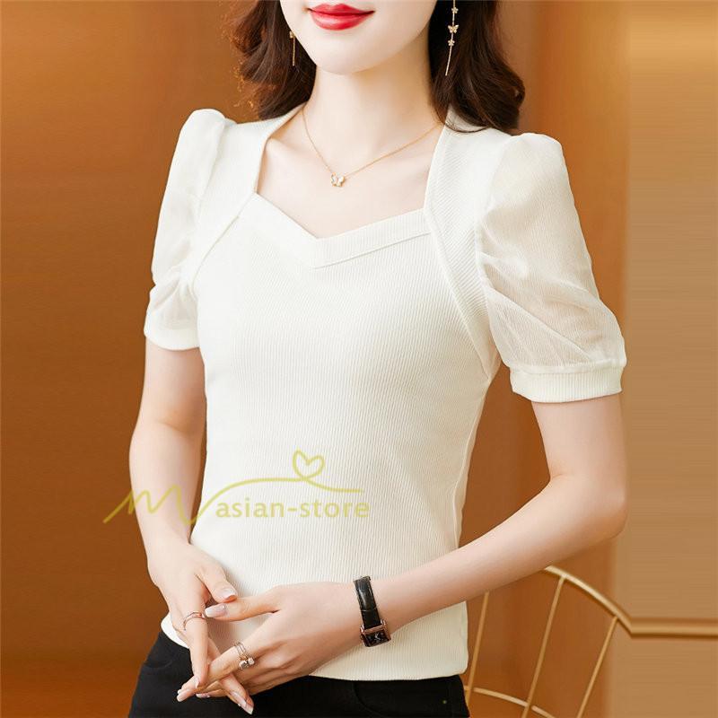 tシャツ・カットソー | Tシャツ レディース チュニック 春 夏 春夏 チュニックTシャツ トップス 20代 30代 40代 OL ママ 母 上品 ファッション カジュアル 着痩せ エレガント お出かけ