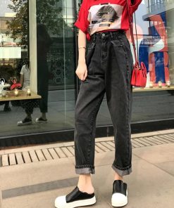 デニム | ハイウエスト タックデニムパンツ 韓国