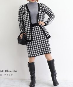 セットアップ | 千鳥柄 ニットレディース