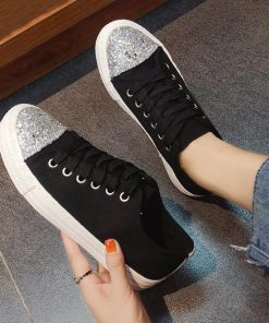 ショートブーツ | フラットシューズ レディースシューズ キャンバス ローカット スニーカー 靴 ぺたんこ キラキラ