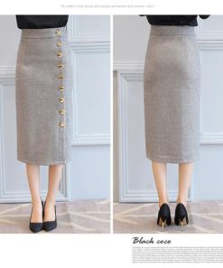 在庫ある | 短納期巻きスカート タイトスカート ハイウエスト 膝下丈スカート ビジネススカート フォーマルオフィス ラシャスカート エレガント 通勤 フェミニン OL 着痩せ