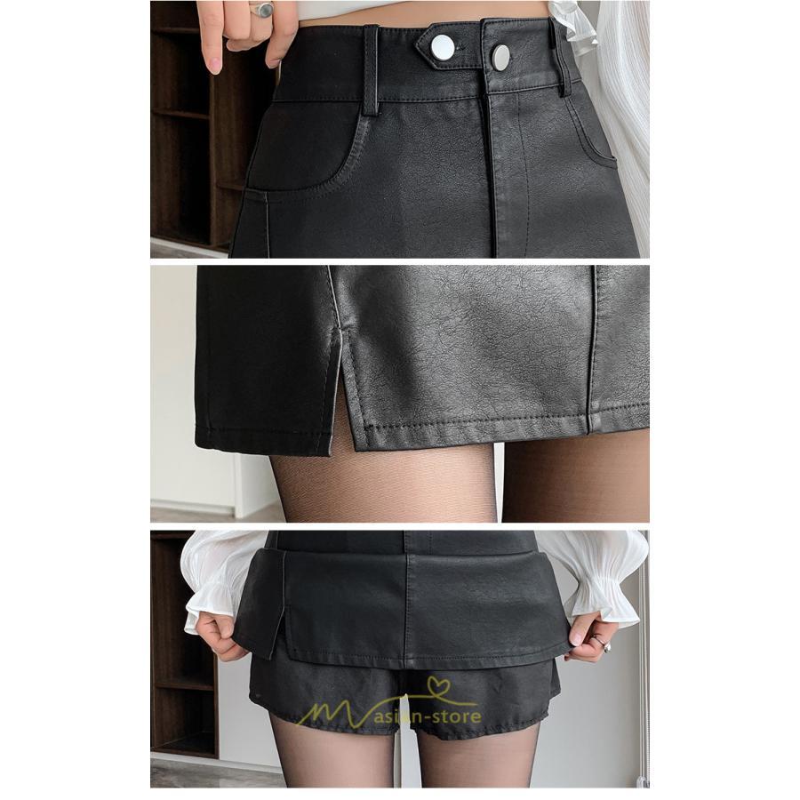 スカート | ミニレディース レザー Aライン タイト フェイクレザー 美シルエット シンプル ショート丈 着回し 通勤 お出かけ カジュアル