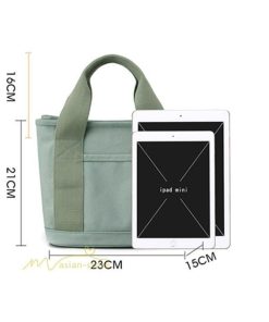 女性用バッグ | ミニトートバッグ レディース 仕切り キャンバス 帆布 ランチバッグ シンプル おしゃれ 通勤 通学 3つ仕切り マザーズバッグ かわいい おしゃれ 収納 多機能