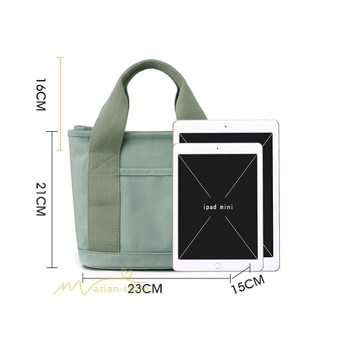 女性用バッグ | ミニトートバッグ レディース 仕切り キャンバス 帆布 ランチバッグ シンプル おしゃれ 通勤 通学 3つ仕切り マザーズバッグ かわいい おしゃれ 収納 多機能